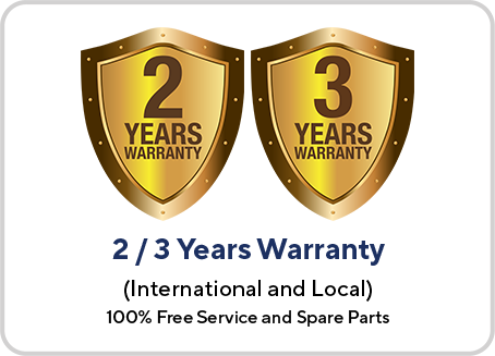 2/3 Years Warranty